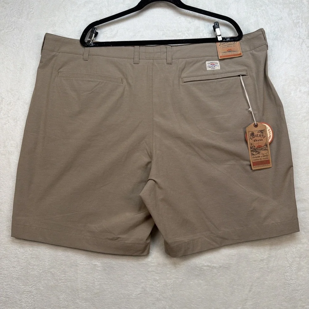 Faherty All Day Shorts‎ Mens 46 Beige Drawstring Stretch Casual Summer 8